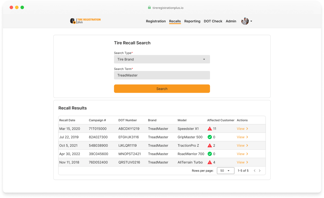 All-brand registration — vehicle info