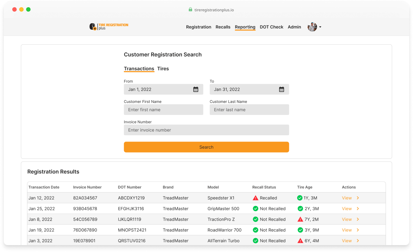 All-brand registration — validation states